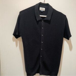 American Eagle Outfitters Black Sweater Polo Button Down Shirt Small